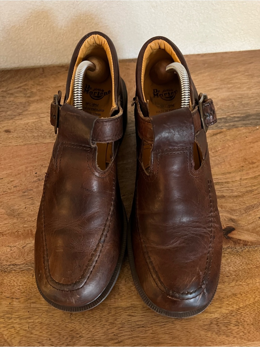 Dr. Marten T-Strap Brown Leather Platform Loafers Shoes Size EUR 8 US Women's 10 - Picture 4 of 13